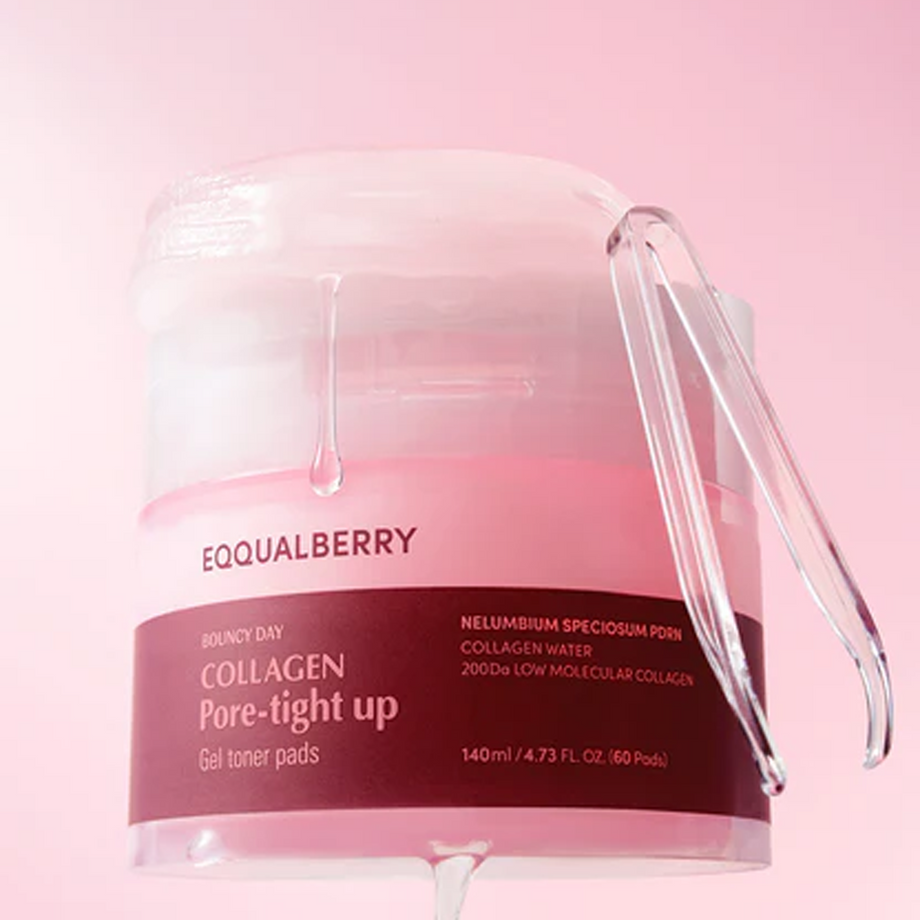 EQQUALBERRY Collagen Pore-Tight Up Gel Toner Pads texture — EmartGCC Kuwait