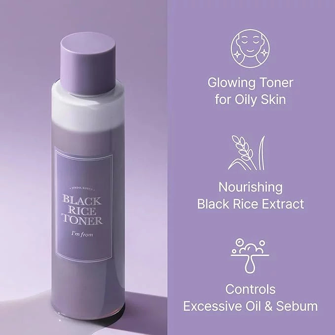 I'm From Black Rice Toner bottle with benefits for oily skin, black rice extract and sebum control — EmartGCC Kuwait