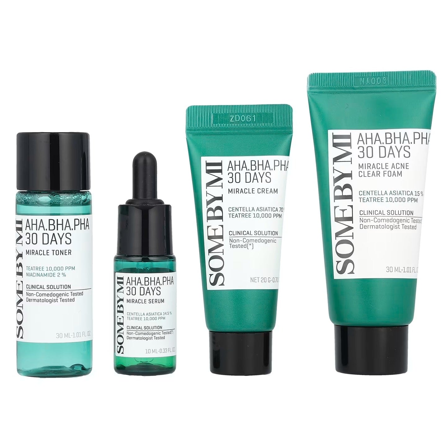 SOME BY MI AHA BHA PHA 30 Days Miracle AC SOS Kit box back with product details — EmartGCC Kuwait