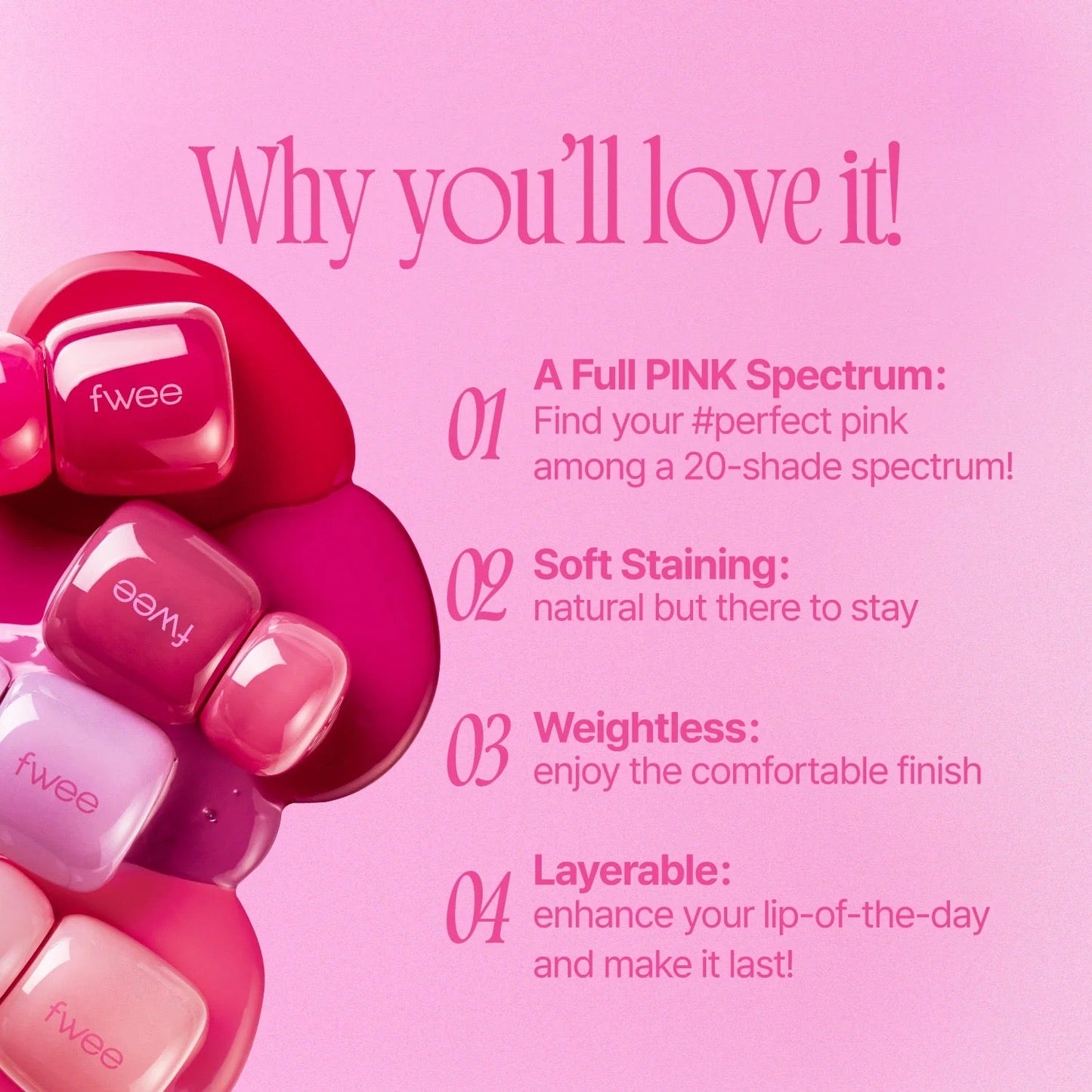 Fwee - Pink Obsession Stay-Fit Lip Tint G08 Tag Pink