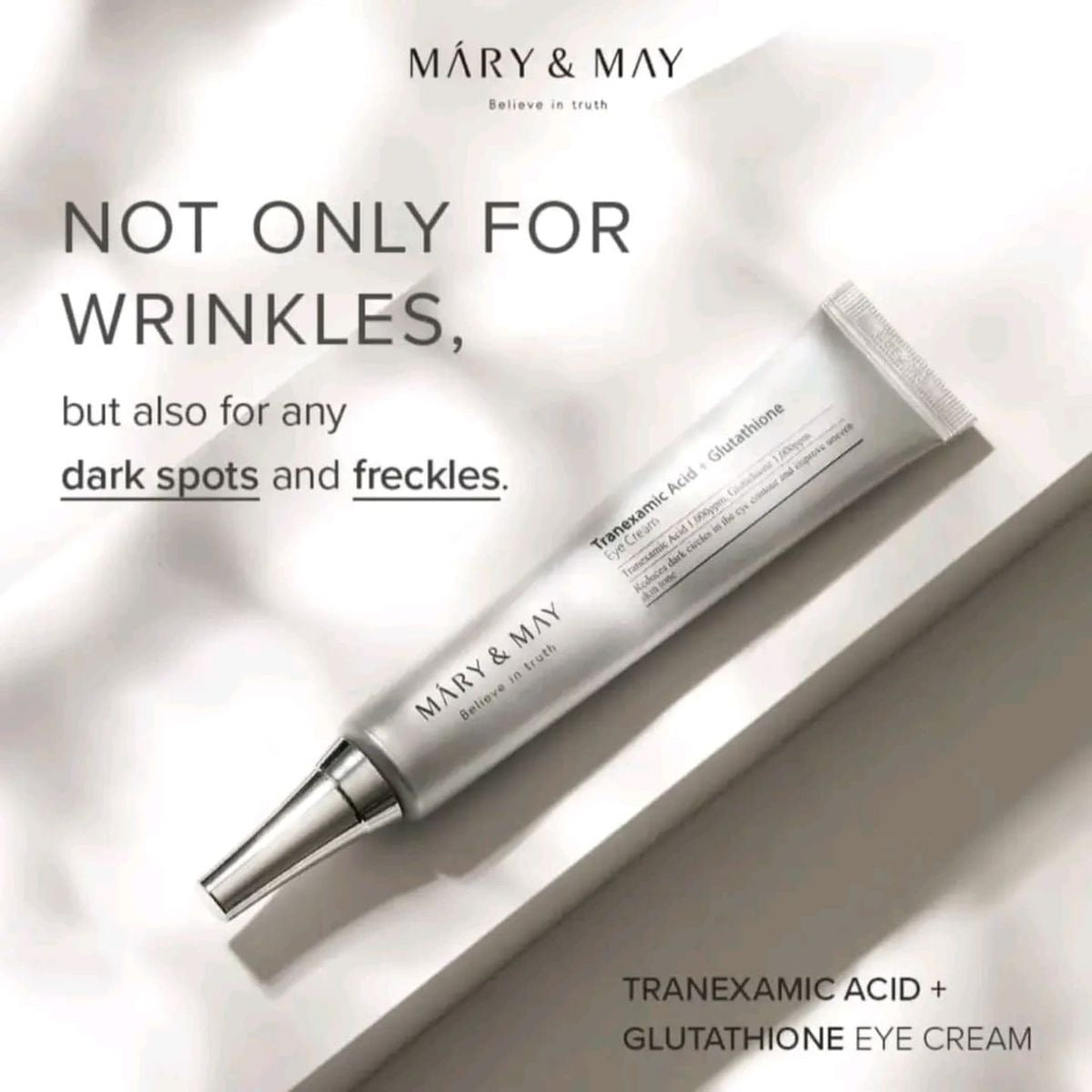 Mary&May Tranexamic Acid Glutathione Eye Cream tube for dark spots and freckles — EmartGCC Kuwait