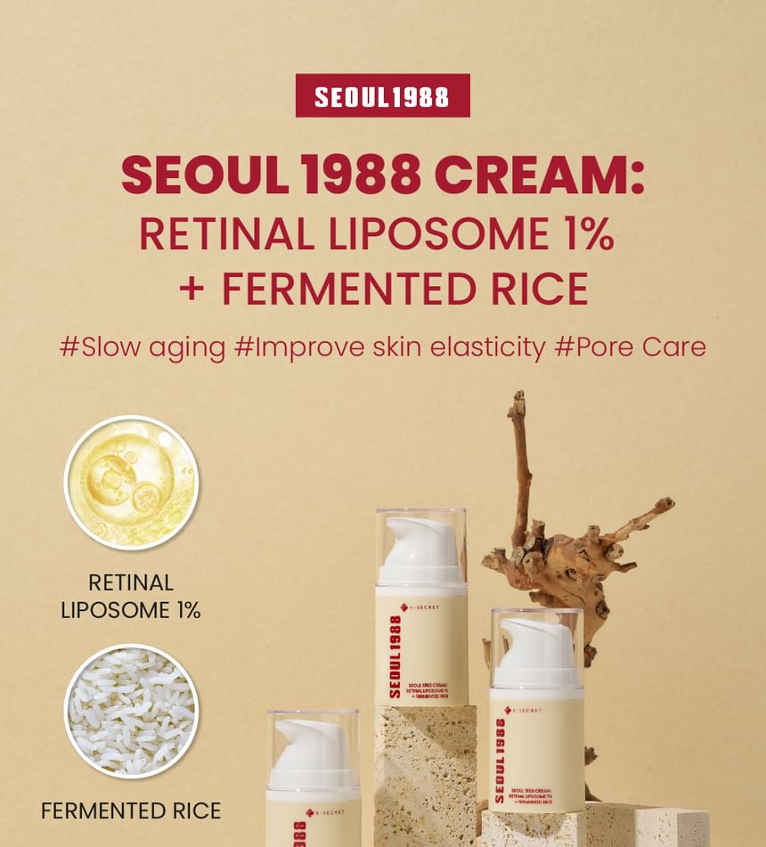 KSECRET - SEOUL 1988 Cream: Retinal Liposome 1% + Fermented Rice (50ml)