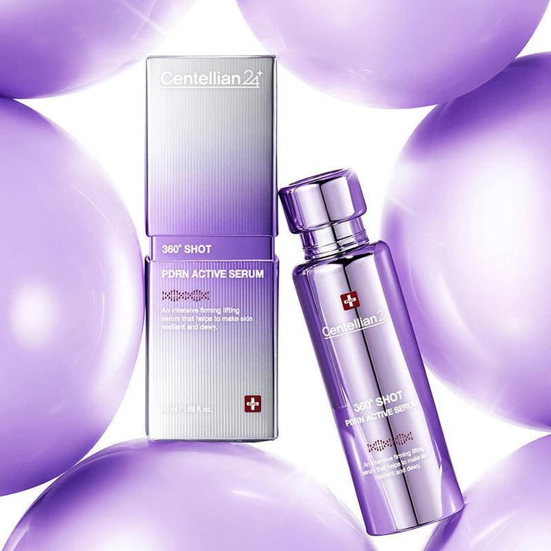 Centellian24 360 Shot PDRN Active Serum bottle and box on purple background — EmartGCC Kuwait