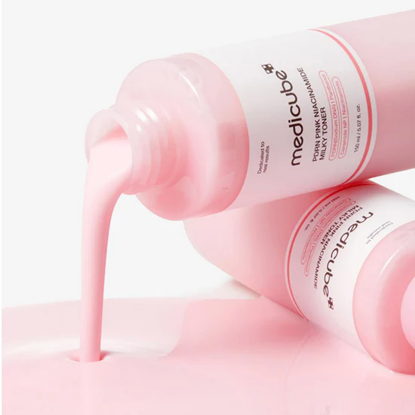 Medicube PDRN Pink Niacinamide Milky Toner creamy milk texture for dry skin