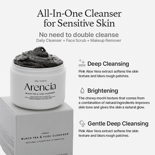 Arencia - Black Tea & Yuzu Rice Mochi Cleanser (120g)
