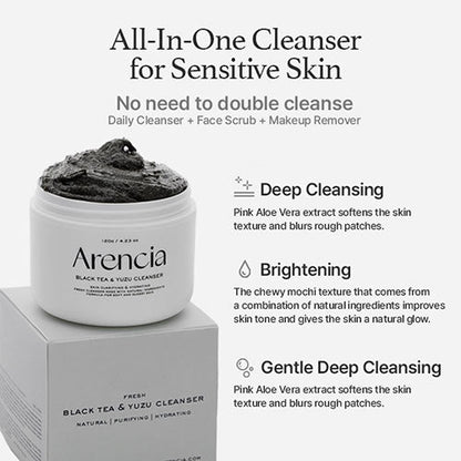 Arencia - Black Tea & Yuzu Rice Mochi Cleanser (120g)