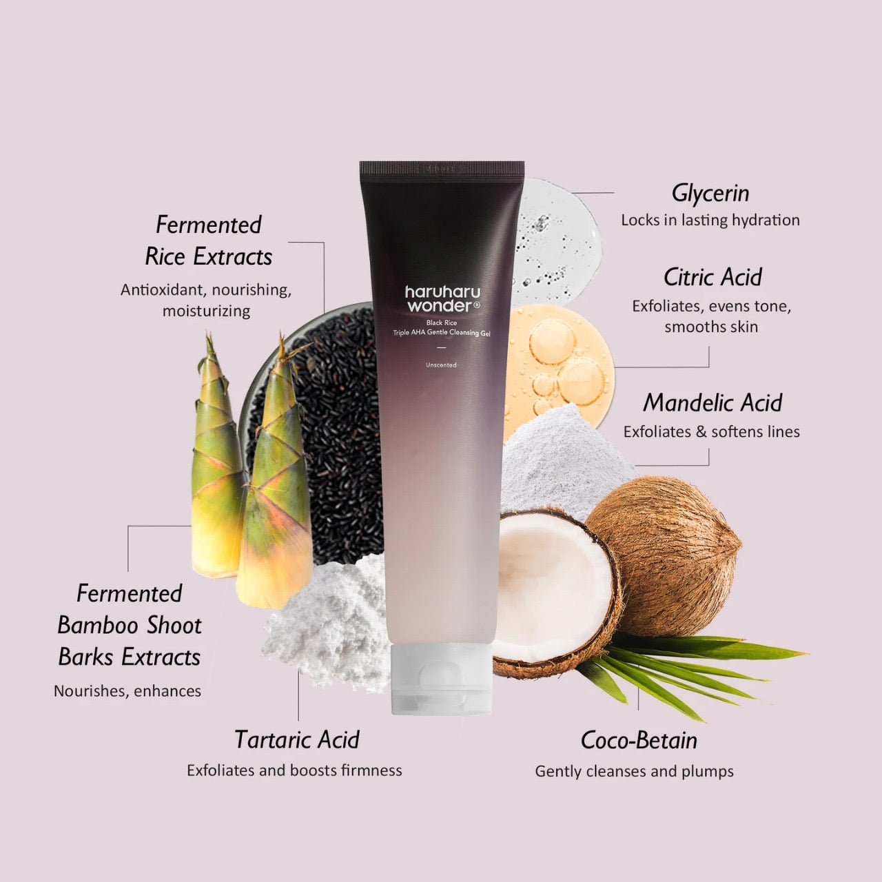 Haruharu Wonder - Black Rice Triple AHA Gentle Cleansing Gel [100ml]