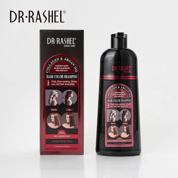 Dr.Rashel Collagen And Argan Oil Hair Color Shampoo Dark Wine Red