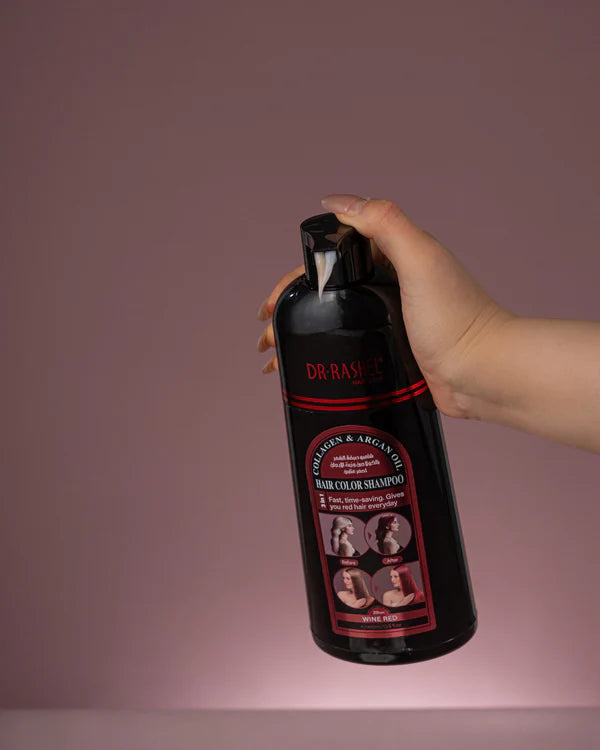 Dr.Rashel Collagen And Argan Oil Hair Color Shampoo Dark Wine Red