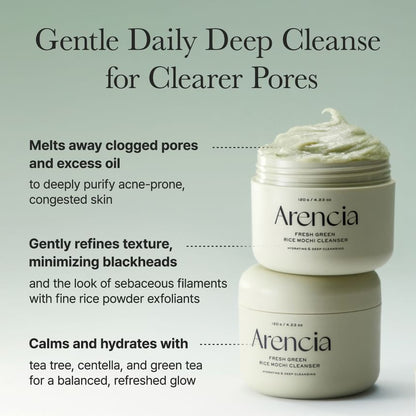 Arencia - Fresh Green Rice Mochi Cleanser [2025 Version - 120g]