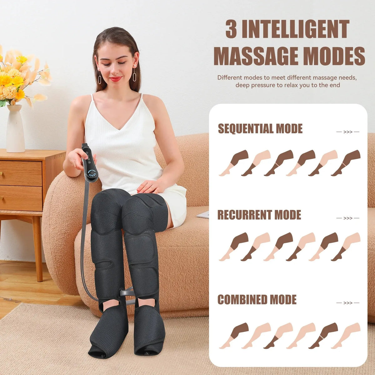 Air Compression Leg Massager – Foot, Calf & Knee