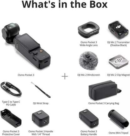 DJI Osmo Pocket 3 Creator Combo – 1″ CMOS Pocket Gimbal Camera