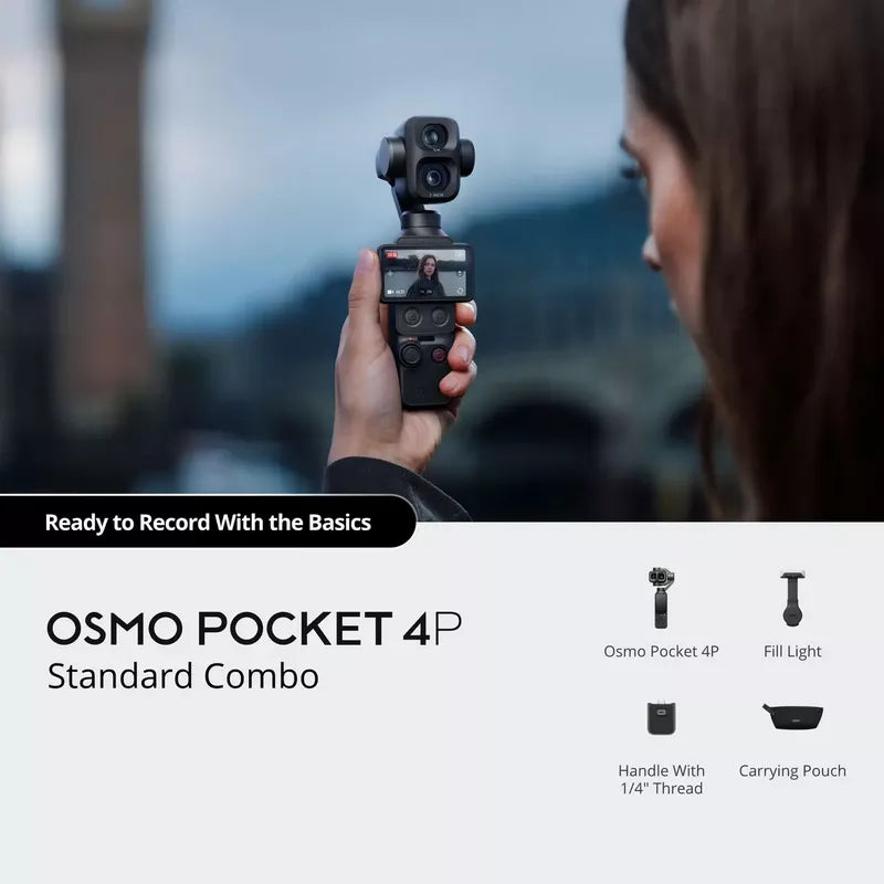 DJI Osmo Pocket 4P Standard Combo – Enhanced 1″ CMOS Dual-Lens Cinematic Pocket Gimbal Camera
