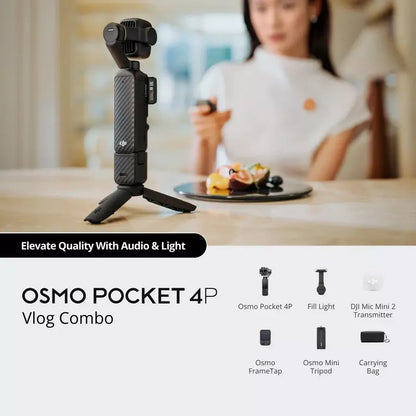 DJI Osmo Pocket 4P Vlog Combo – Enhanced 1″ CMOS Dual-Lens Cinematic Pocket Gimbal Camera