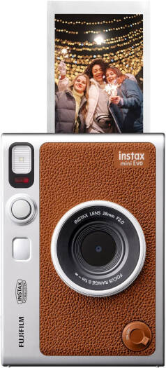 FUJIFILM INSTAX MINI EVO HYBRID INSTANT CAMERA (BROWN)
