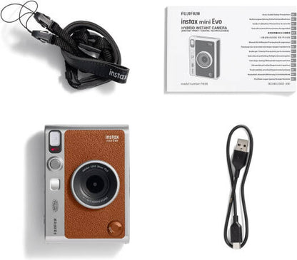 FUJIFILM INSTAX MINI EVO HYBRID INSTANT CAMERA (BROWN)