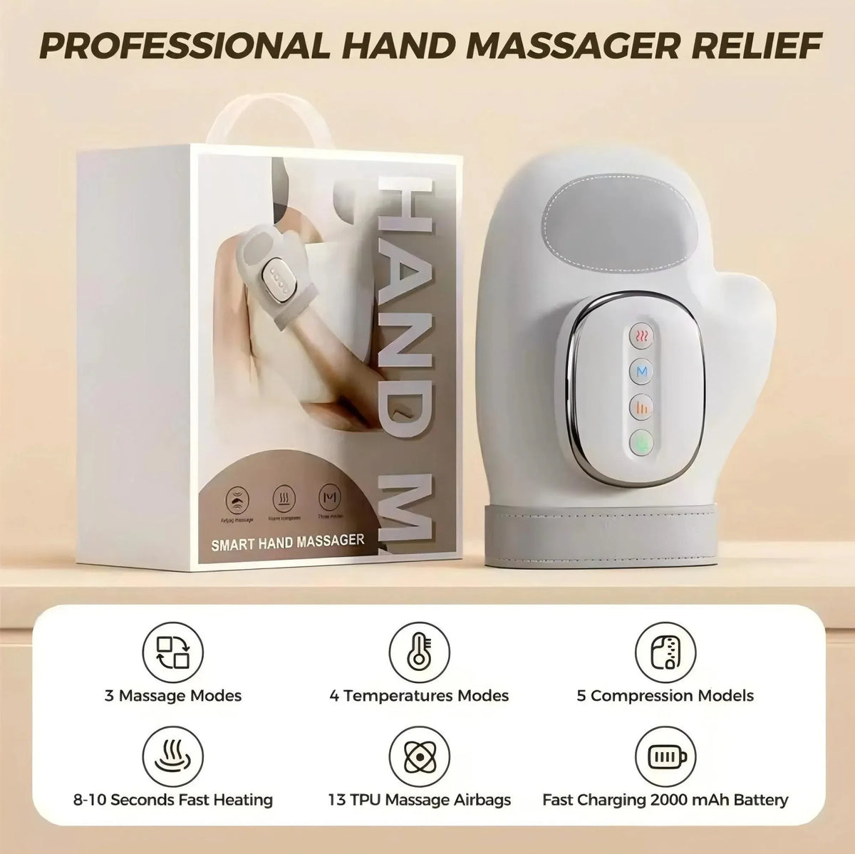 Hand Massager Gloves with Air Compression, Vibration & Heat