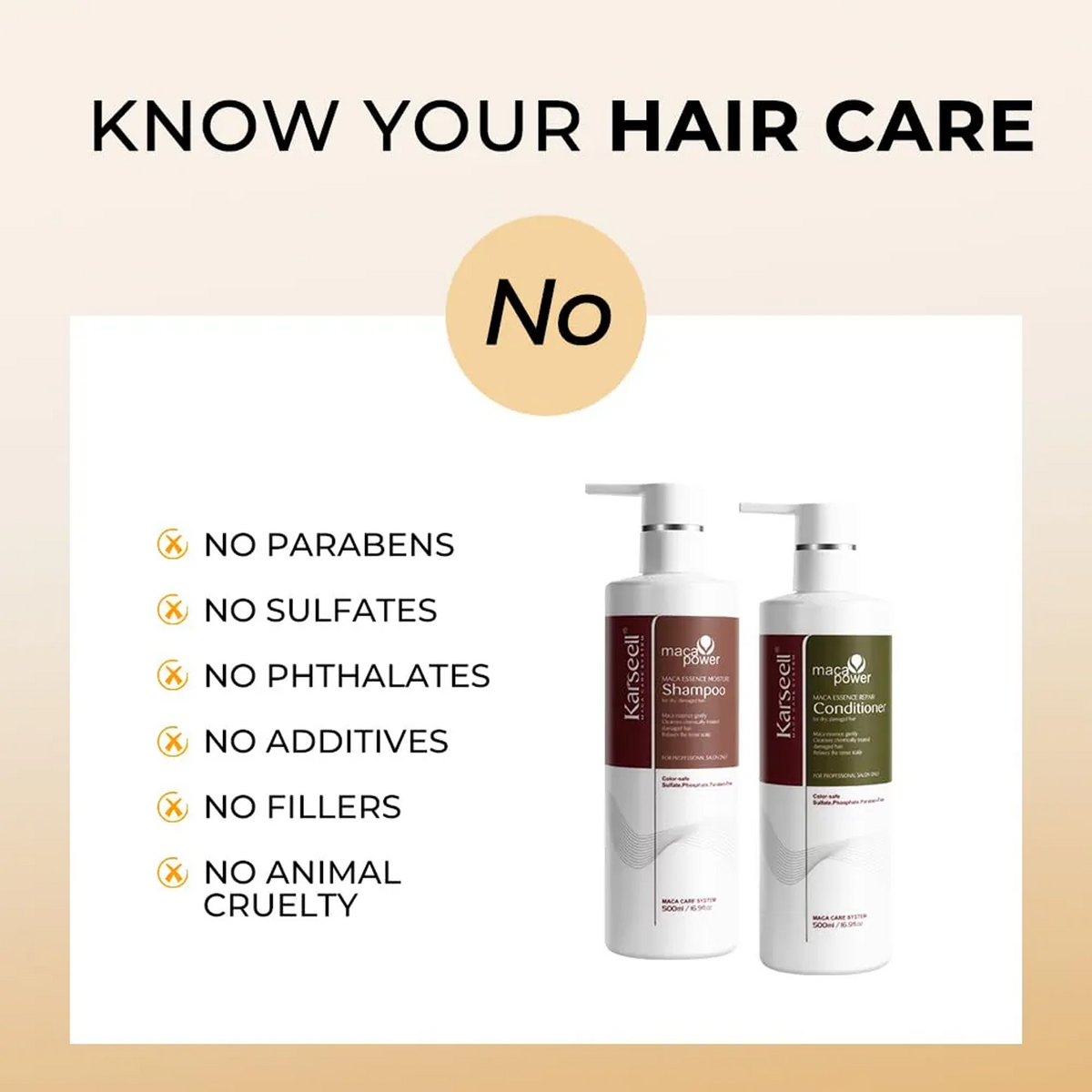 Karseell Maca Essence Moisture Hair Care Set For Dry Damaged Hair - 2 Piece Set