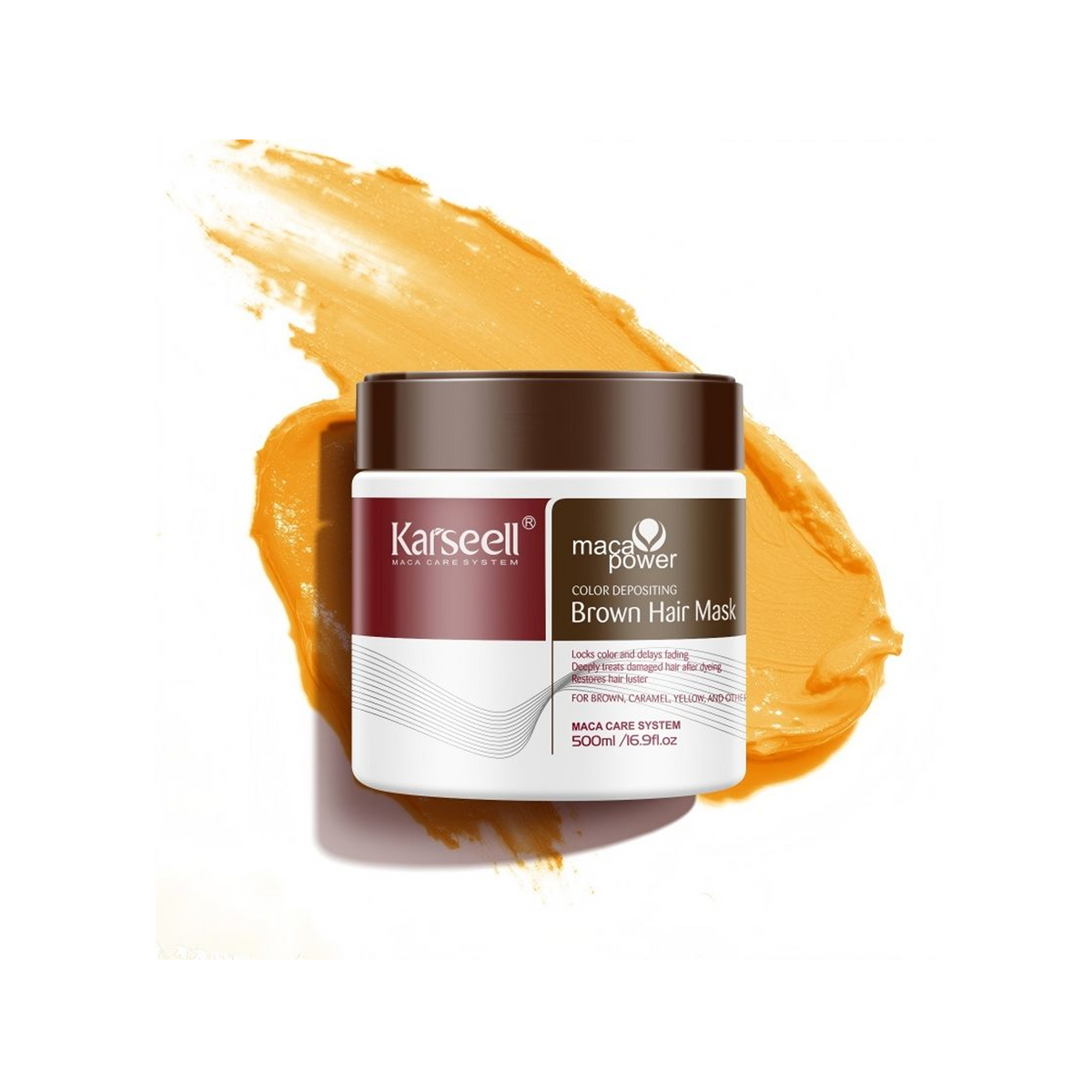 Karseell Maca Power Color Depositing Brown Hair Mask - 500ml