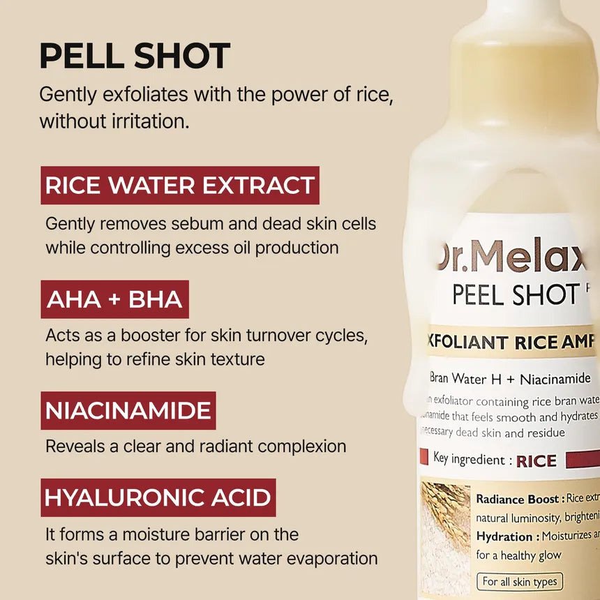 Dr.Melaxin Peel Shot Exfoliating White Rice Ampoule - 80ml