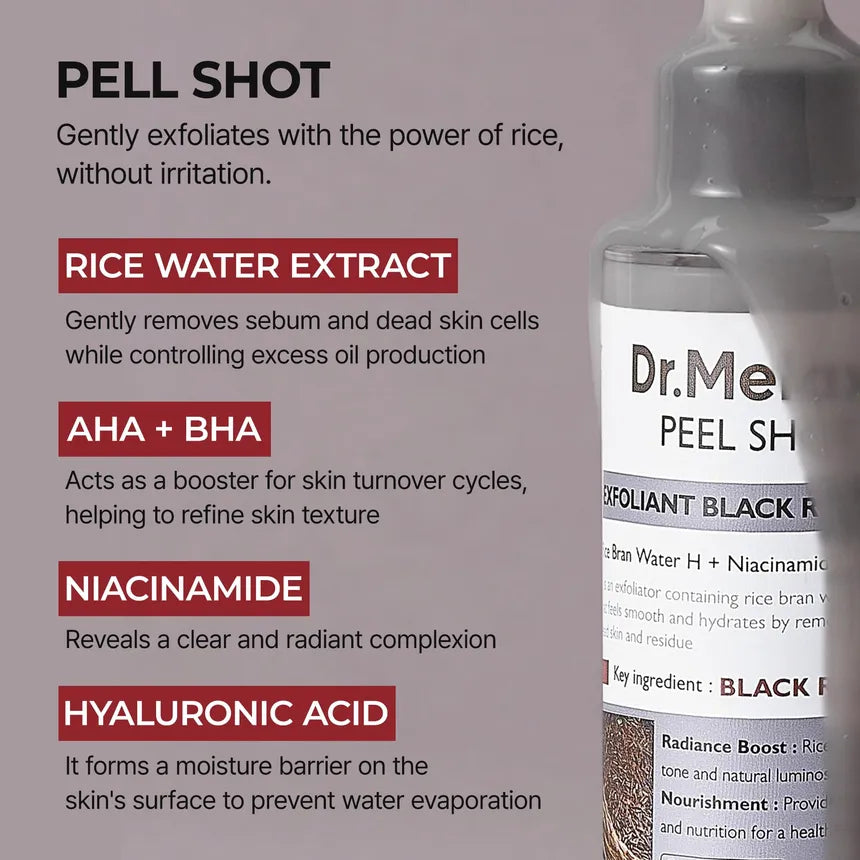 Dr.Melaxin Peel Shot Exfoliant Black Rice Ampoule - 80 ml