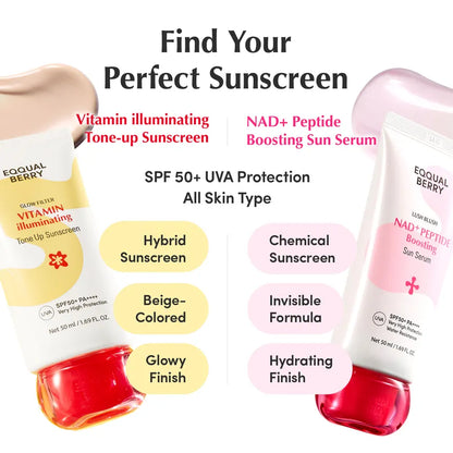 EQQUALBERRY NAD+ PEPTIDE BOOSTING SUN SERUM (50ml)