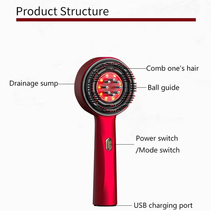 Electric Vibration Massage Comb – Red Light Scalp Therapy