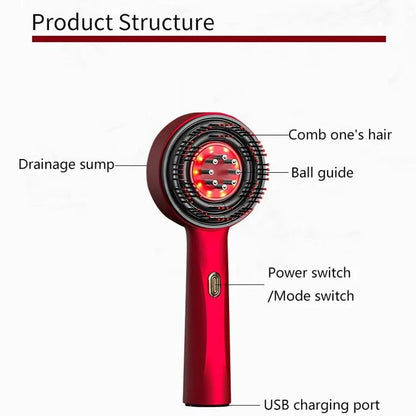 Electric Vibration Massage Comb – Red Light Scalp Therapy