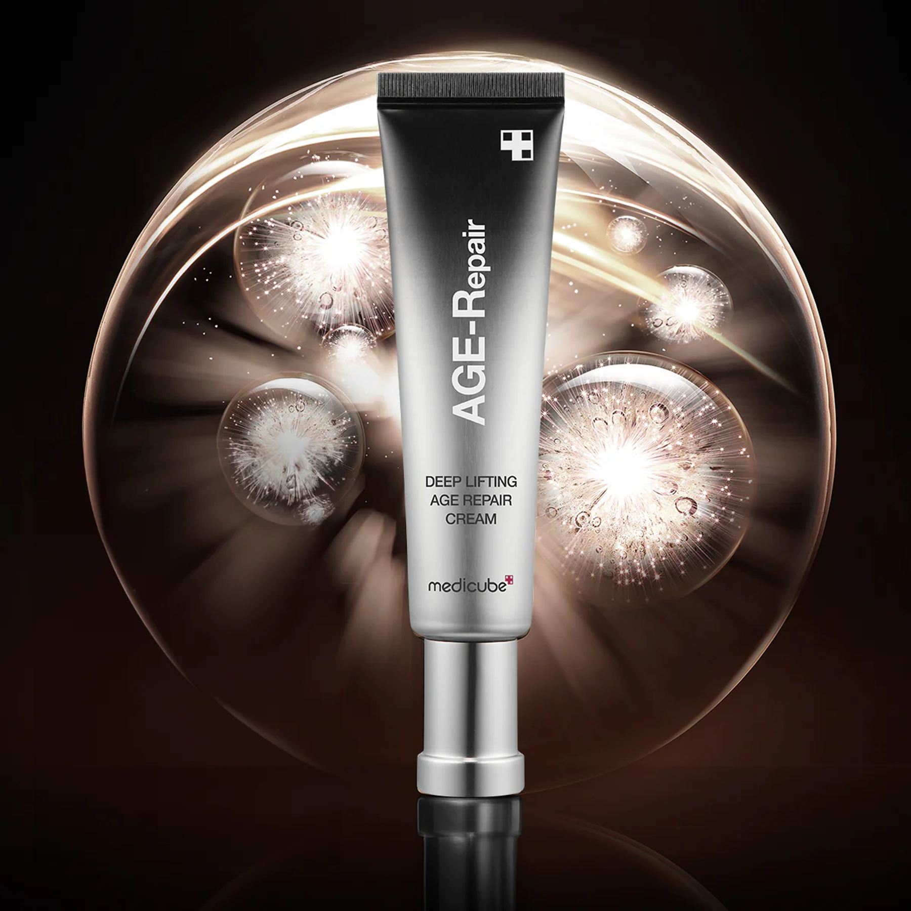 Medicube Deep Lifting Age Repair Cream texture and peptide complex for firmer-looking skin