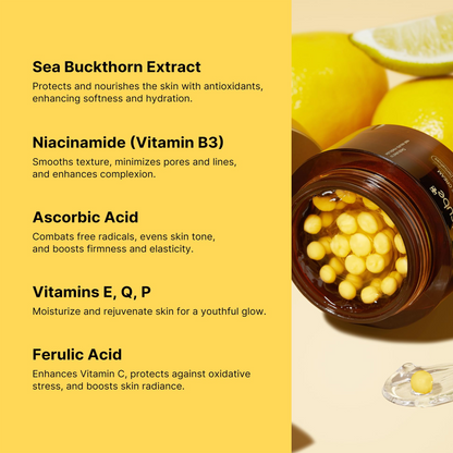 Medicube Deep Vita C Capsule Cream advantages — pure vitamin C with five derivatives and niacinamide
