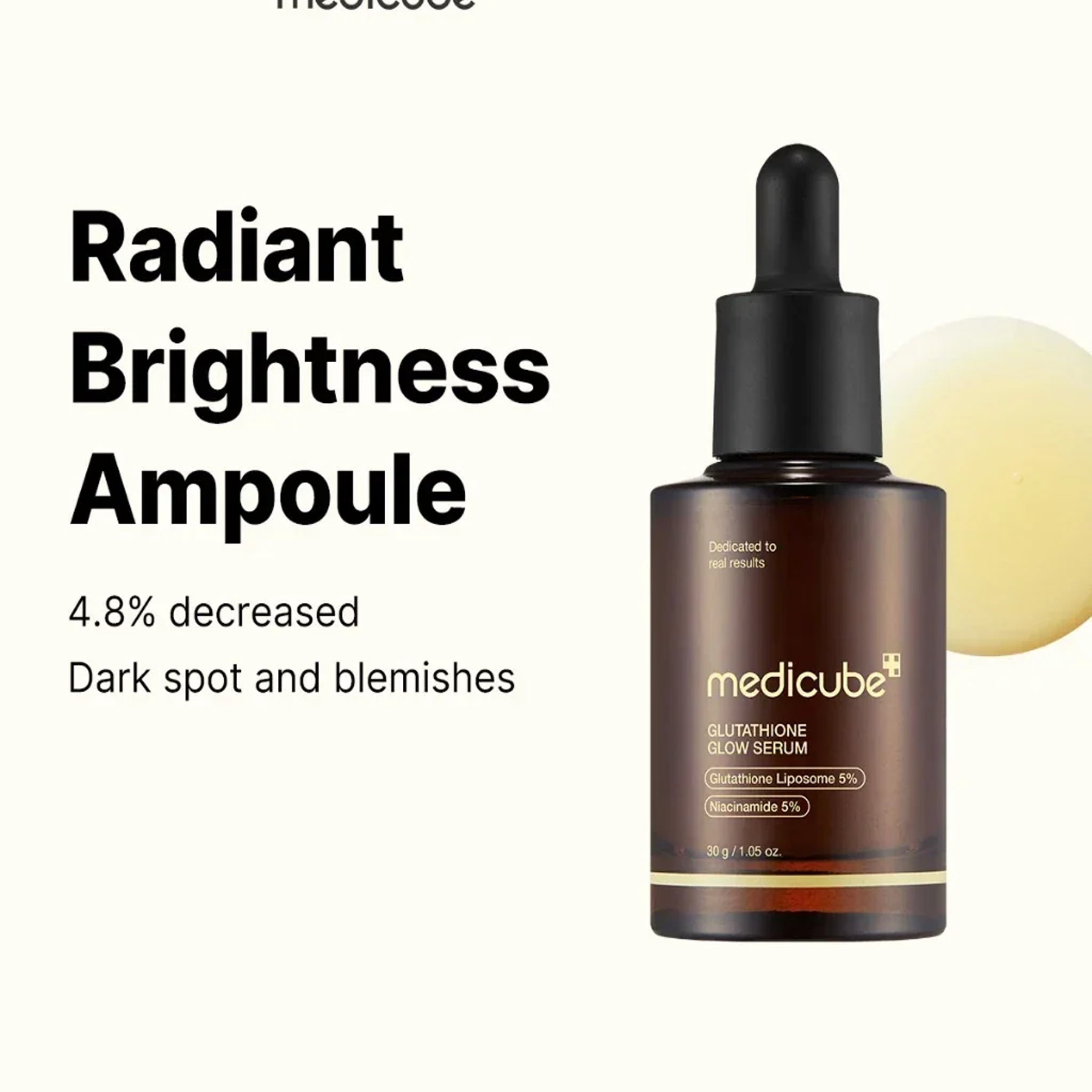 Key benefits of Medicube AGE-R Glutathione Glow Serum: bright glow care, firmness support and even skin tone