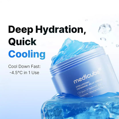 Medicube Hyaluronic Ceramide Jelly Cream bouncy gel texture for dry and sensitive skin