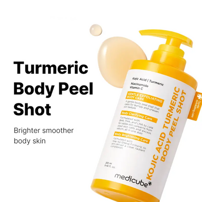 Medicube Kojic Acid Turmeric Body Peel Shot with kojic acid, niacinamide, vitamin C and turmeric