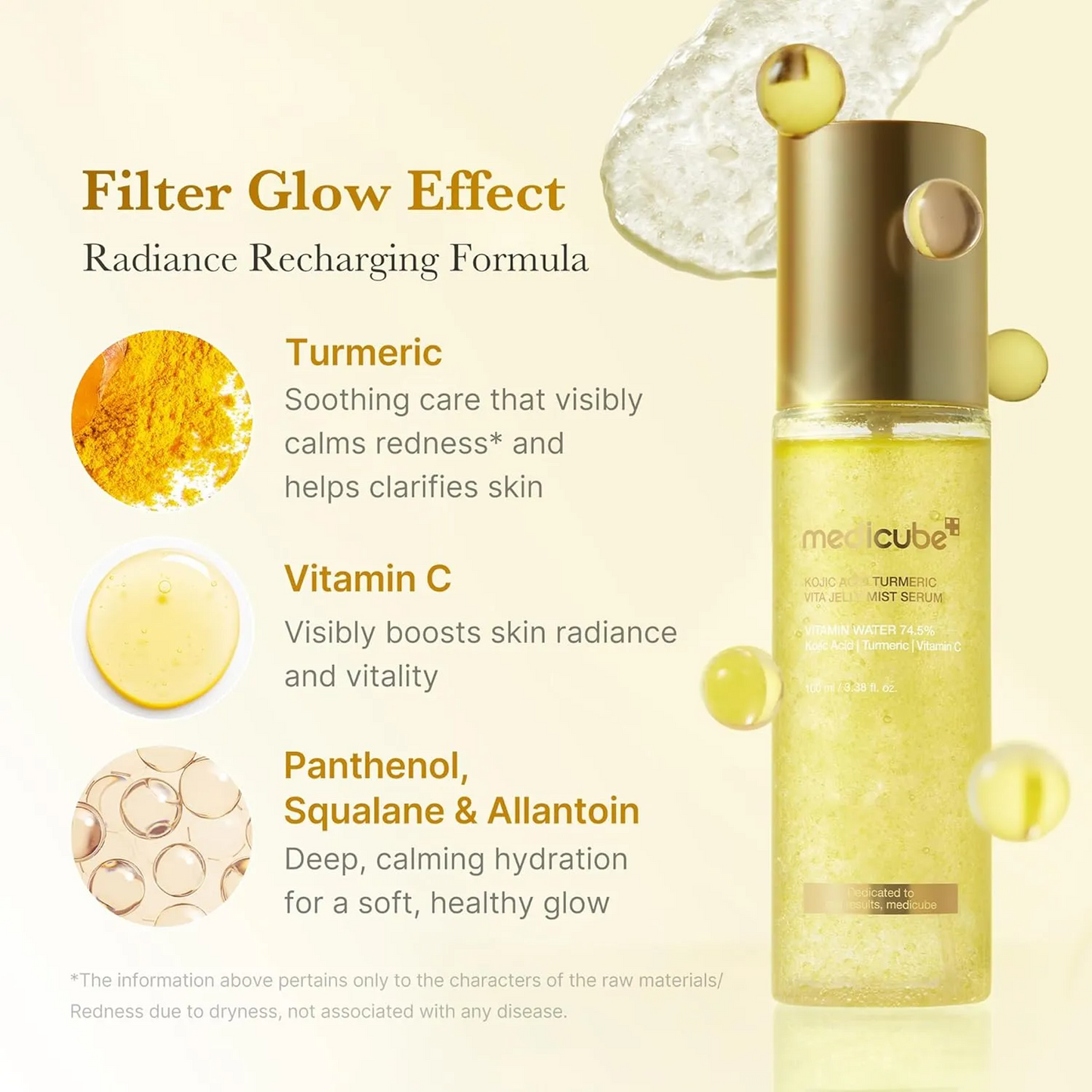 Medicube Kojic Acid Turmeric Vita Jelly Mist Serum fine spray jelly texture with vitamin C and turmeric