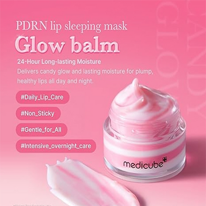Key benefits of Medicube PDRN Lip Sleeping Mask: plumps and smooths lips with PDRN, collagen and shea butter