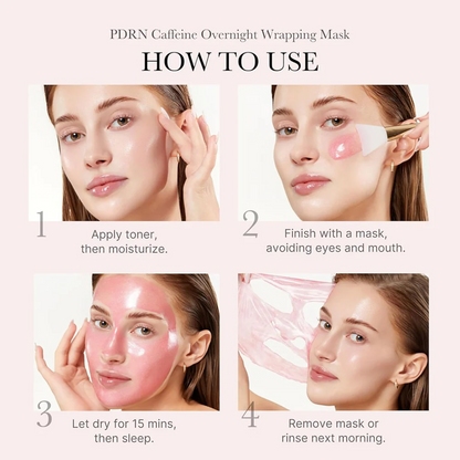 How to use Medicube PDRN Pink Caffeine Night Wrapping Mask step by step