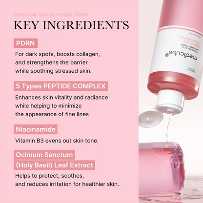 Medicube PDRN Pink Cica Soothing Toner advantages — salmon PDRN with centella asiatica