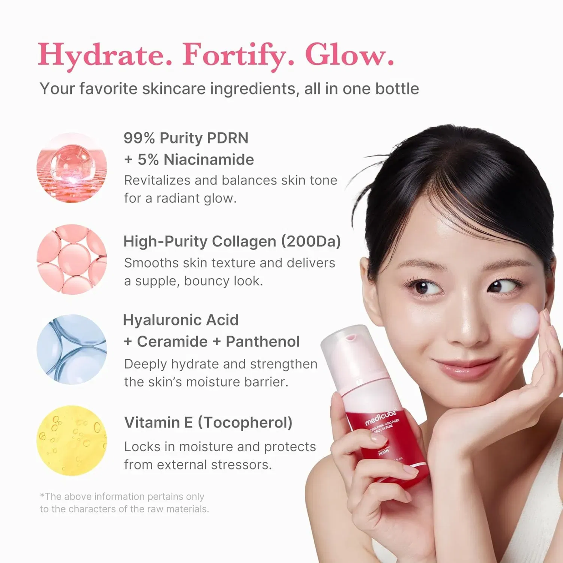 Medicube PDRN Pink Collagen Bubble Serum foam texture that melts into liquid on the skin