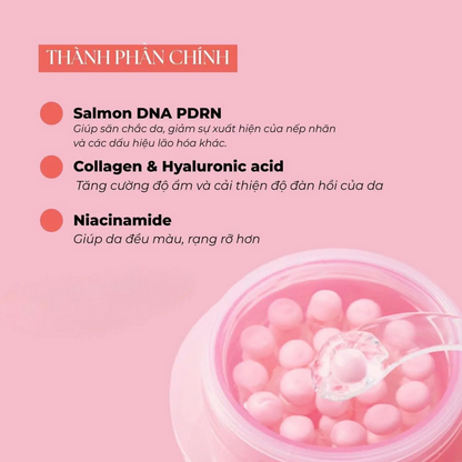 Key benefits of Medicube PDRN Pink Collagen Capsule Cream: firmness, elasticity and deep hydration