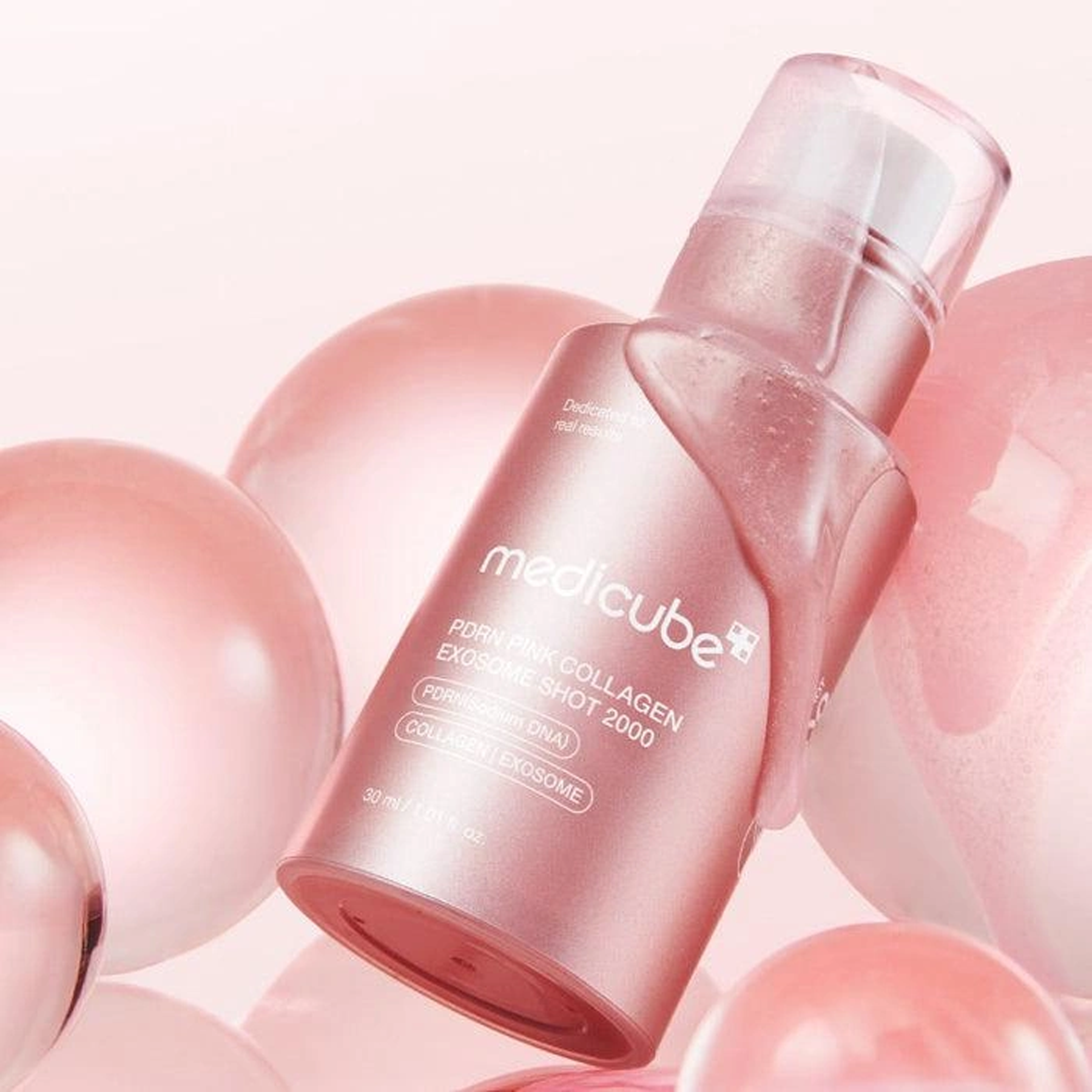 Medicube PDRN Pink Collagen Exosome Shot 2000 firmness serum with PDRN, collagen and spicules
