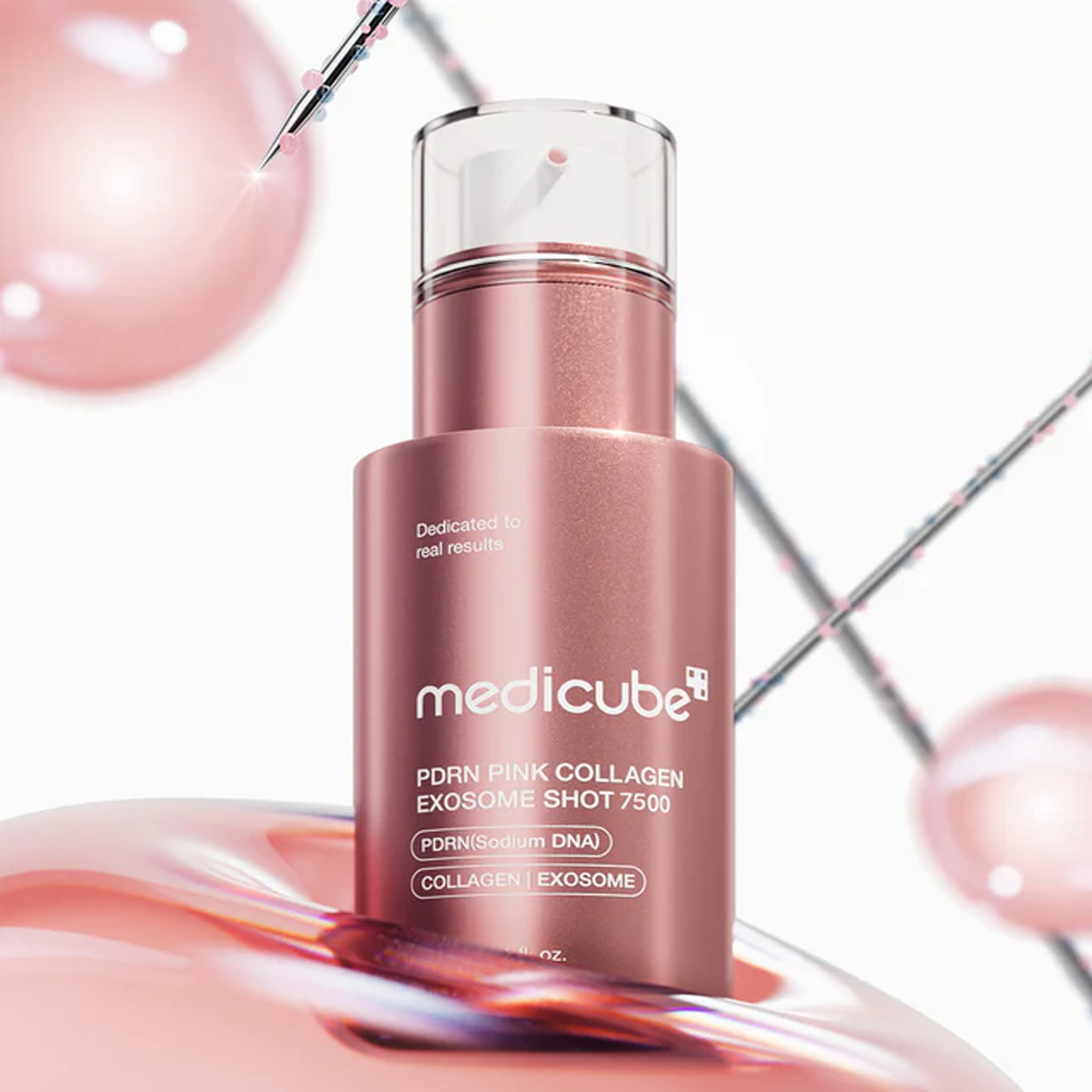 Medicube PDRN Pink Collagen Exosome Shot 7500 stronger firmness serum with PDRN, collagen and spicules