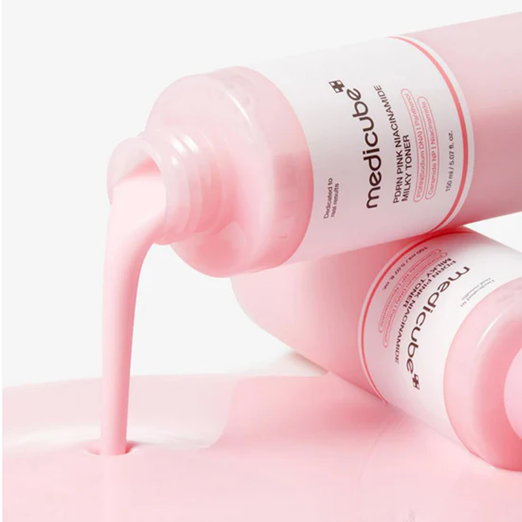 Medicube PDRN Pink Niacinamide Milky Toner creamy milk texture for dry skin