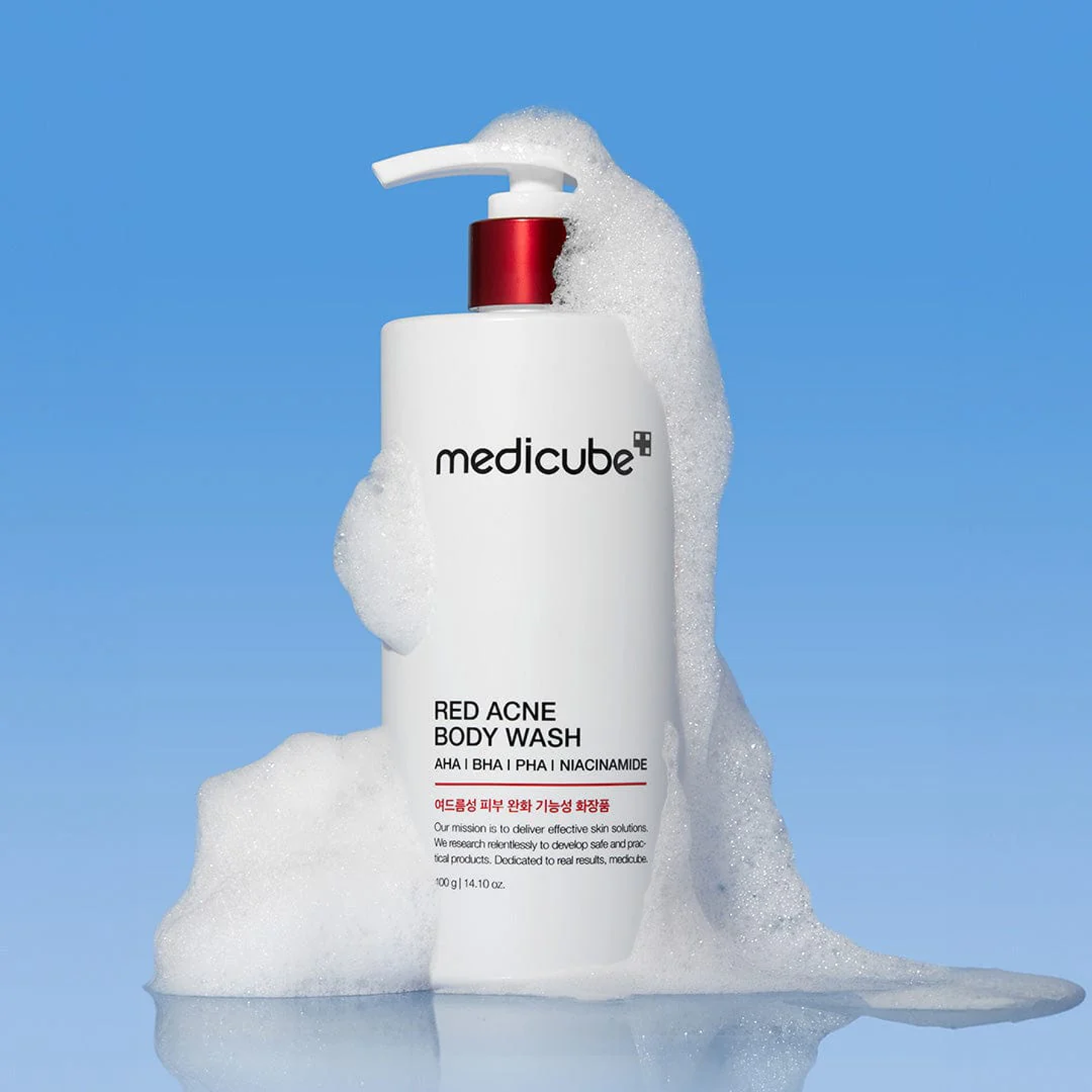 Medicube Red Acne Body Wash with salicylic acid, lactic acid and niacinamide for body acne