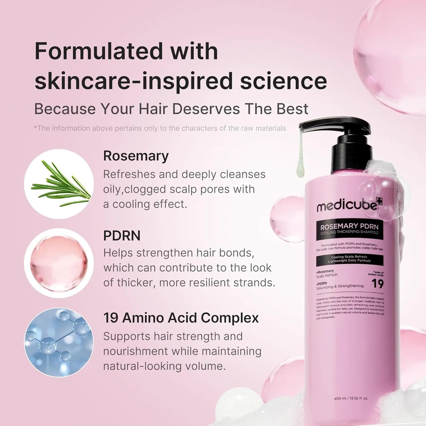 Medicube - Rosemary PDRN Cooling Thickening Shampoo [400ml]