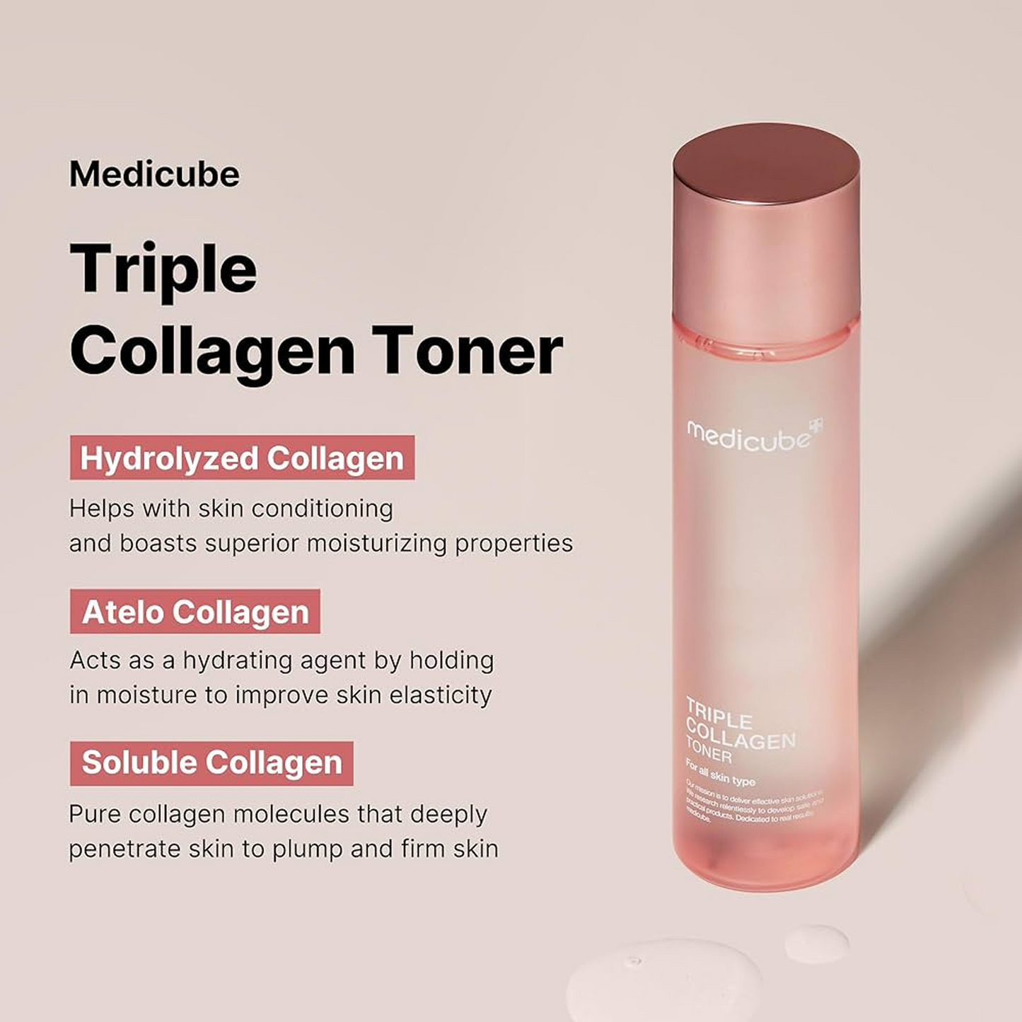 Key benefits of Medicube Triple Collagen Toner 4.0: hydration, firmness and glow