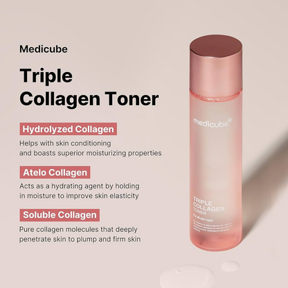 Key benefits of Medicube Triple Collagen Toner 4.0: hydration, firmness and glow