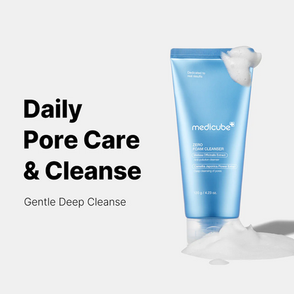 Key benefits of Medicube Zero Foam Cleanser: thorough daily cleansing, oil control and a non-stripping finish