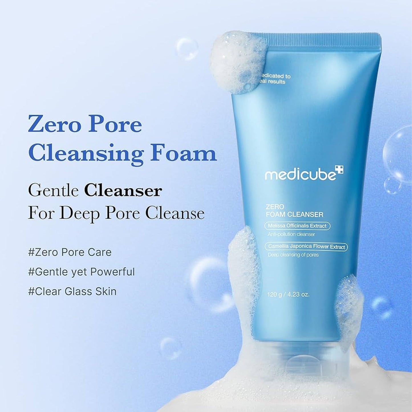 Medicube Zero Pore SA Clear Capsule Cleansing Foam advantages — AHA, BHA and PHA with exosome capsules