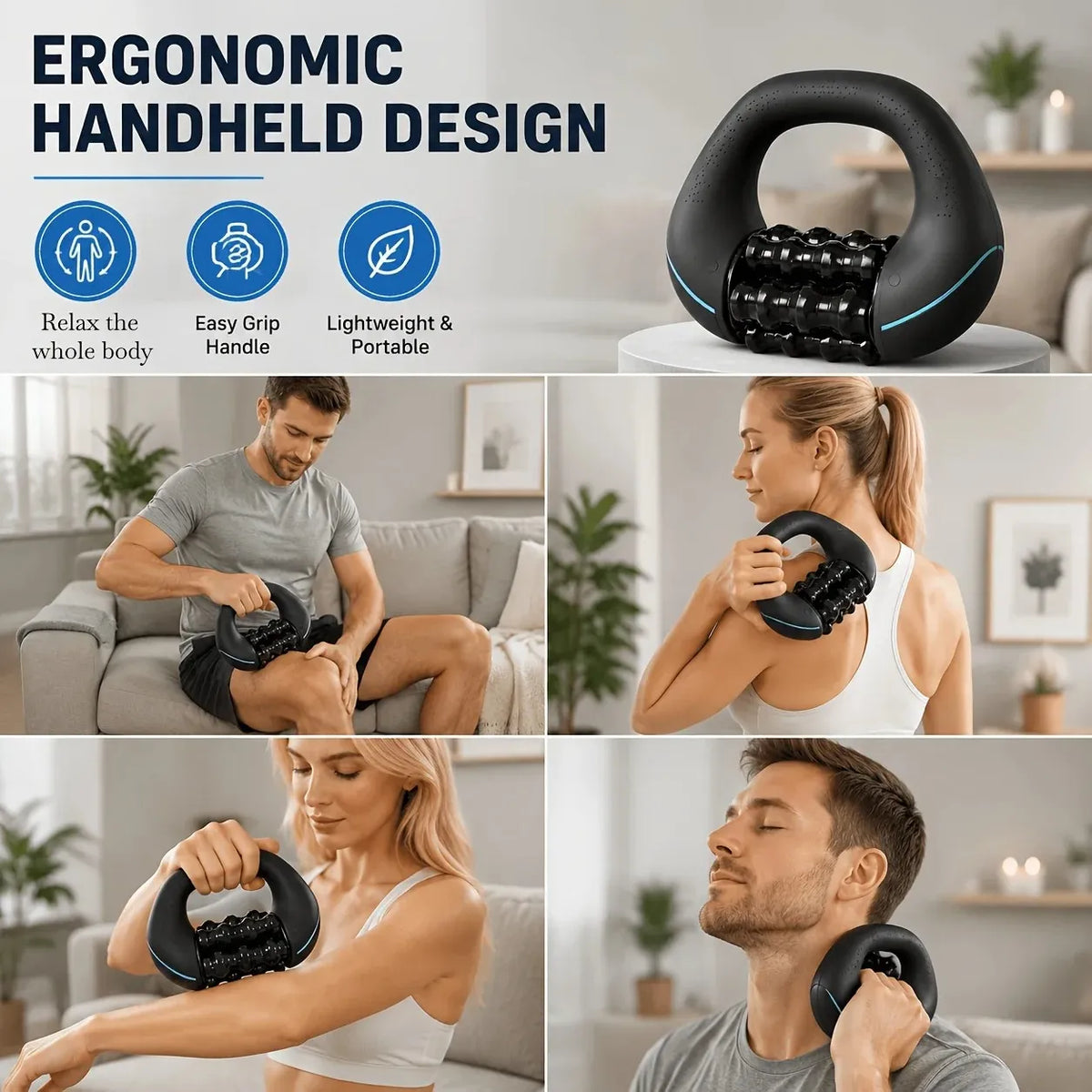 Rolling Percussive Massager – Whole Body & Muscle Relief Massage