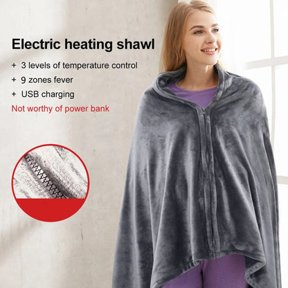 Electric Heating Blanket USB Charging Heated Shawl